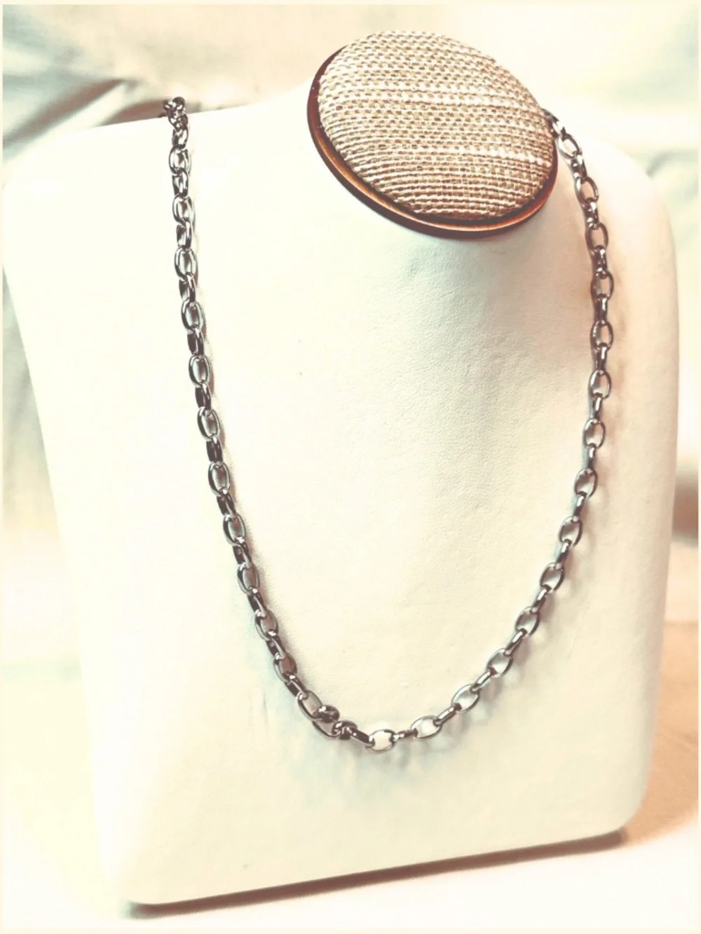 Handmade 304 Stainless Steel 22” Long Oval Rolo Cable Chain Necklace 5.5mm Wide